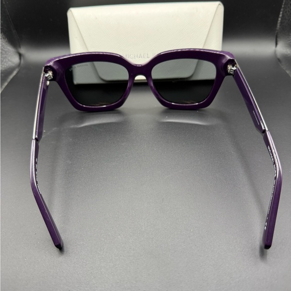 Michael Kors Lavender Leopard Print Square Sunglasses with Case - Picture 3 of 7